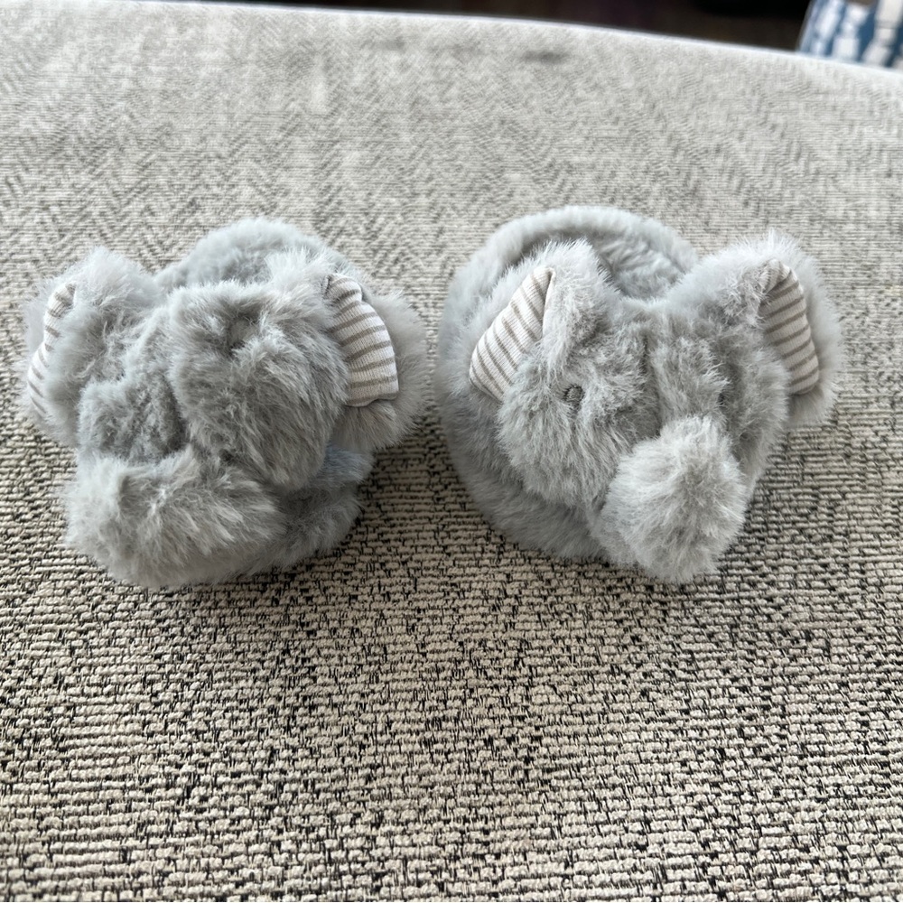 Gray Elephant Slippers
